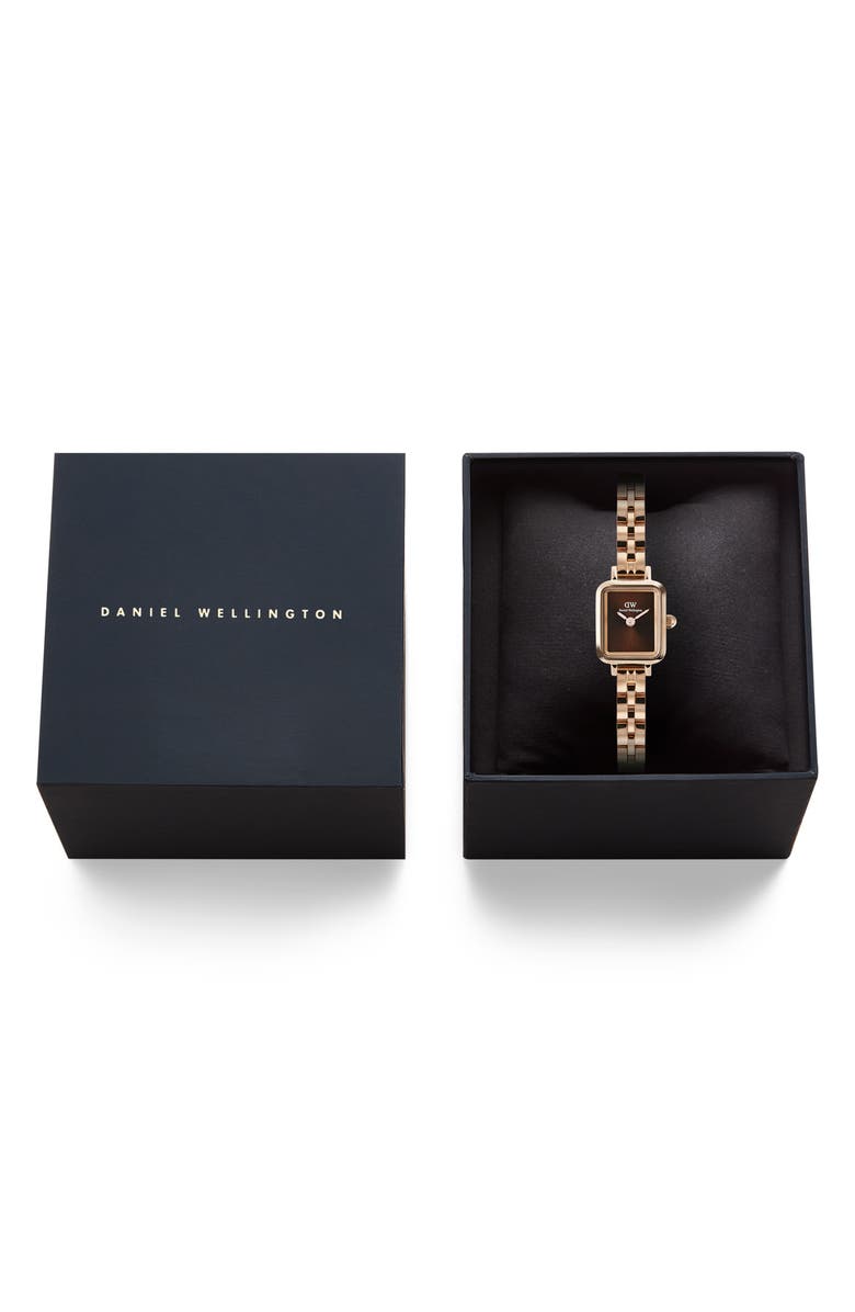 Daniel Wellington Quadro Mini Bracelet Watch, 15mm x 18mm, Alternate, color, Rose Gold