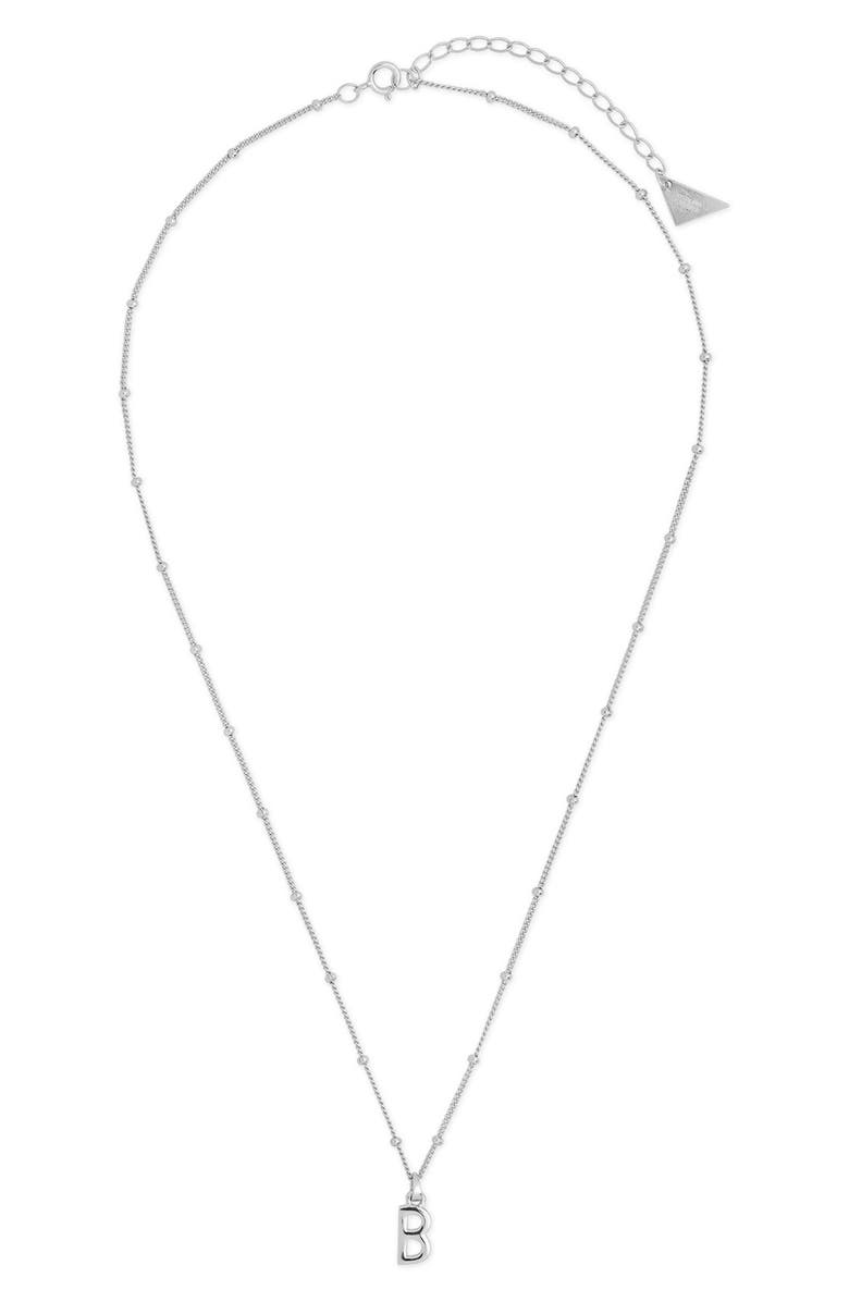 Sterling Forever Sterling Silver Initial Necklace, Alternate, color,