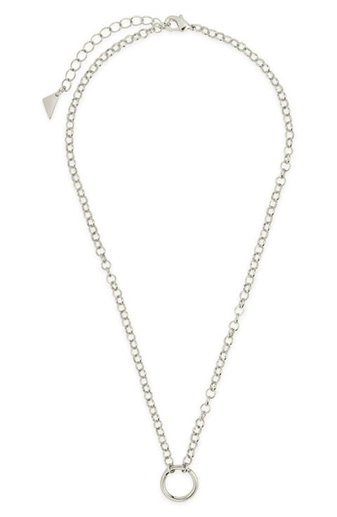 Simple Link Pendant Chain Necklace