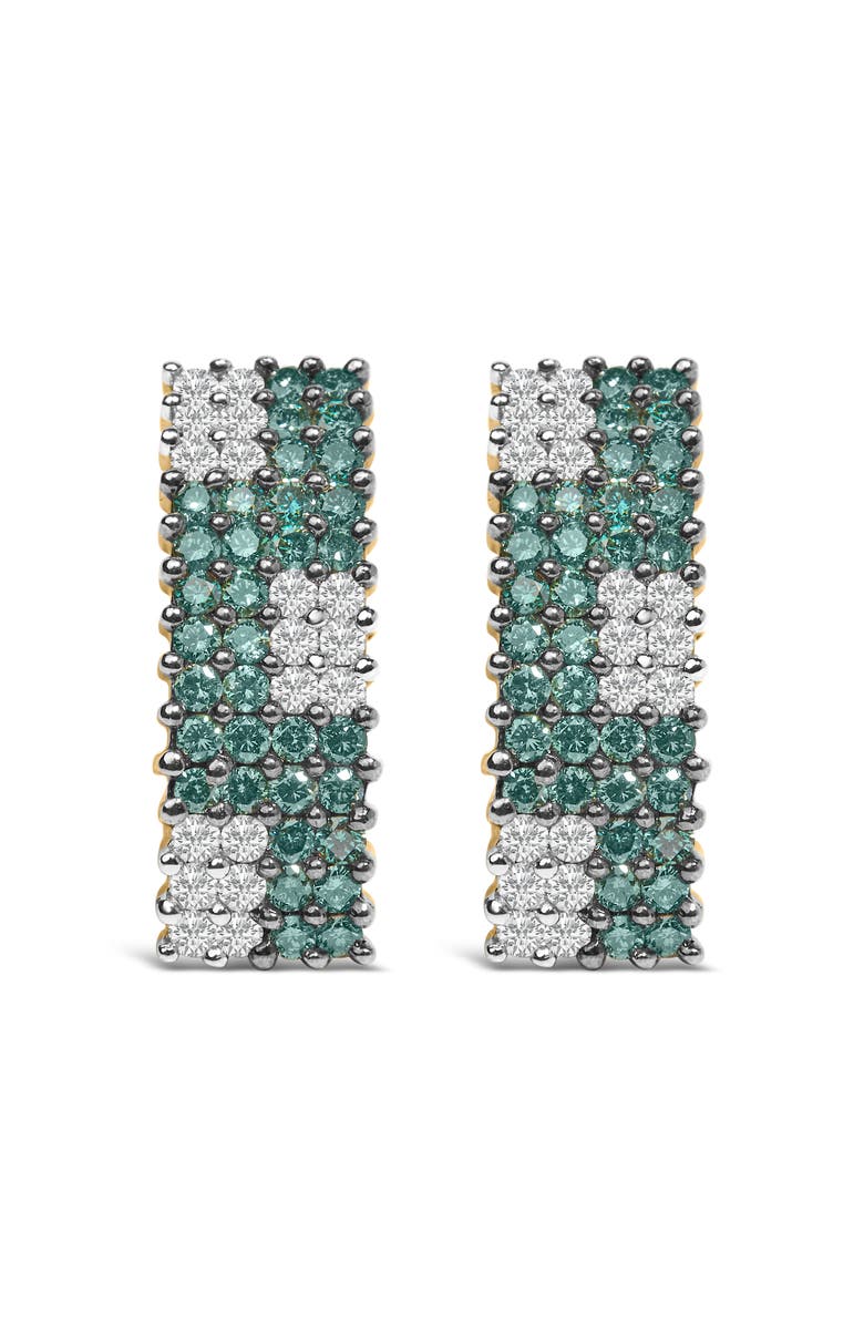 Haus of Brilliance 14K Gold 2.00 Cttw Diamond Four-Row Pavé Omegaback Earrings, Alternate, color, Yellow