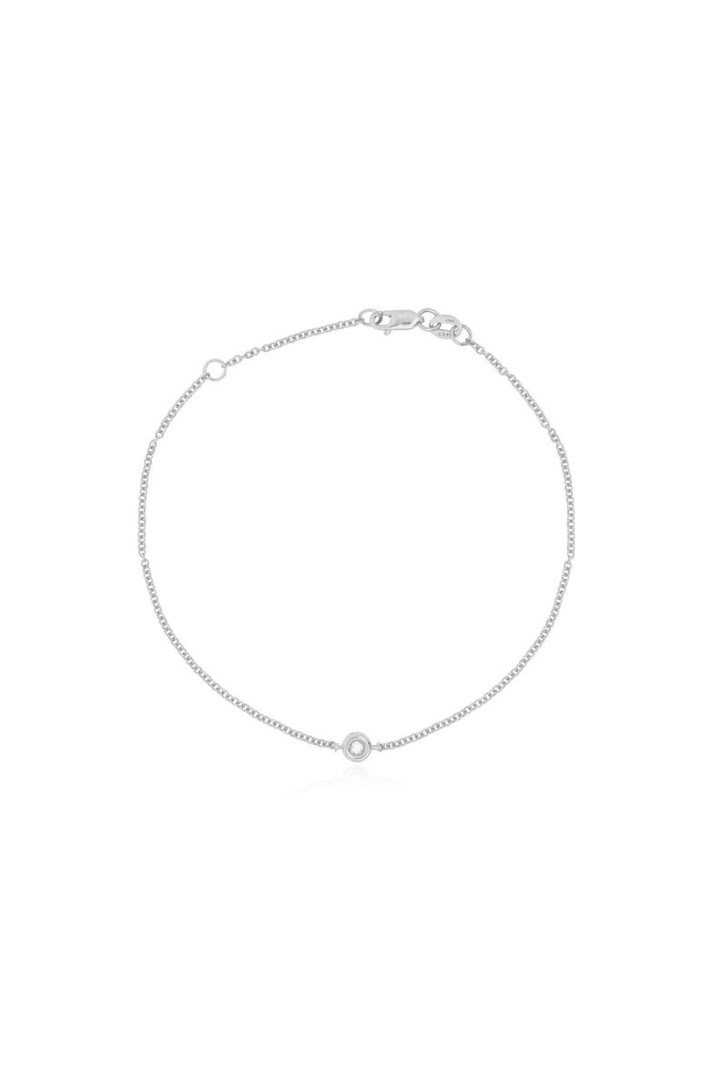 The Lovery Fine Jewelry Diamond Single Bezel Bracelet, Main, color, White Gold