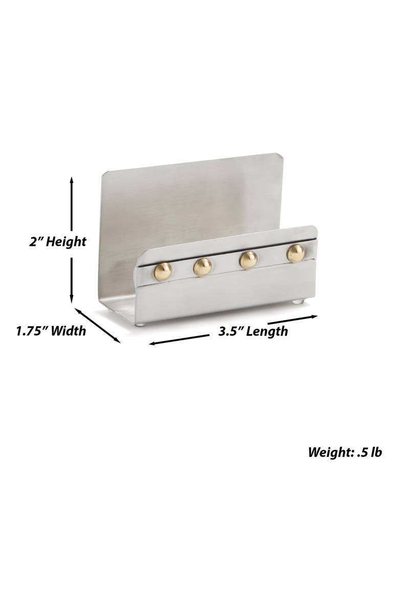 ROSELLI TRADING COMPANY Rivet Business Card Holder, Alternate, color, Silver