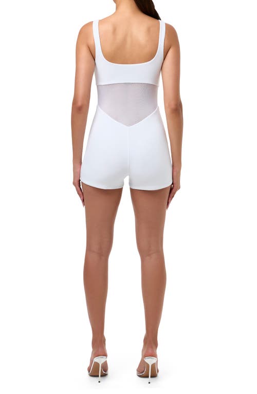 Naked Wardrobe Hourglass Mesh Tank Romper In White