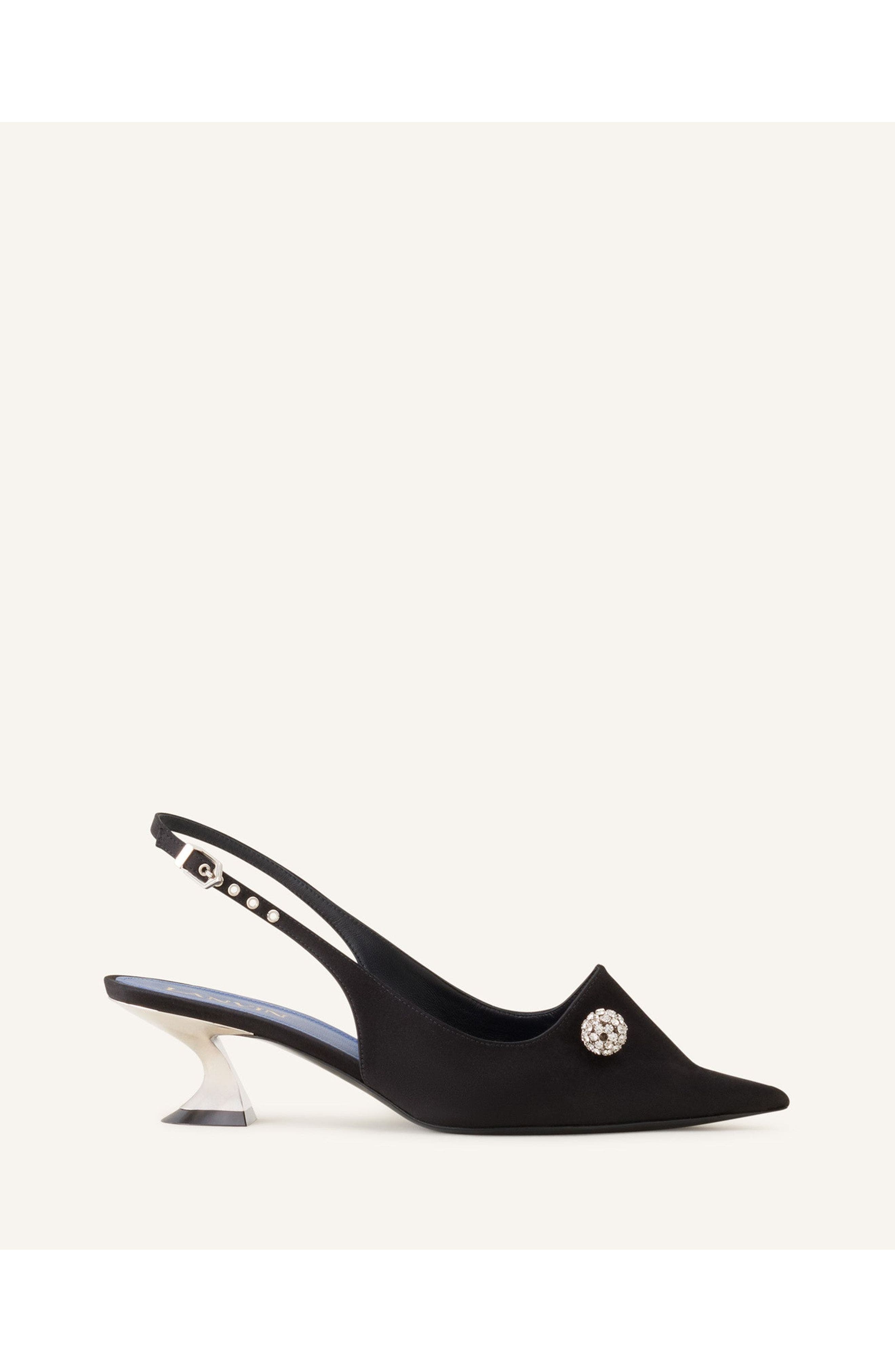Lanvin Affinity Arch Slingback, Main, color, Black/Silver