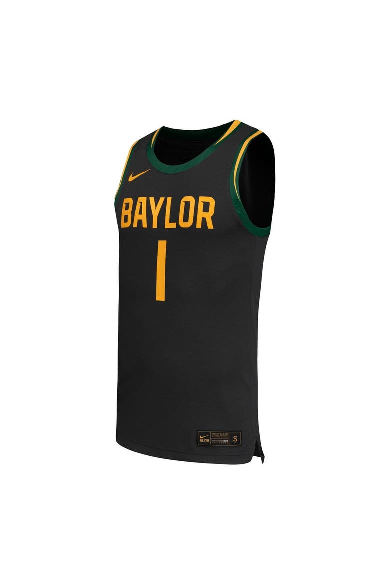 Men's Nike #1 Black Baylor Bears Replica Basketball Jersey, Alternate, color, Black