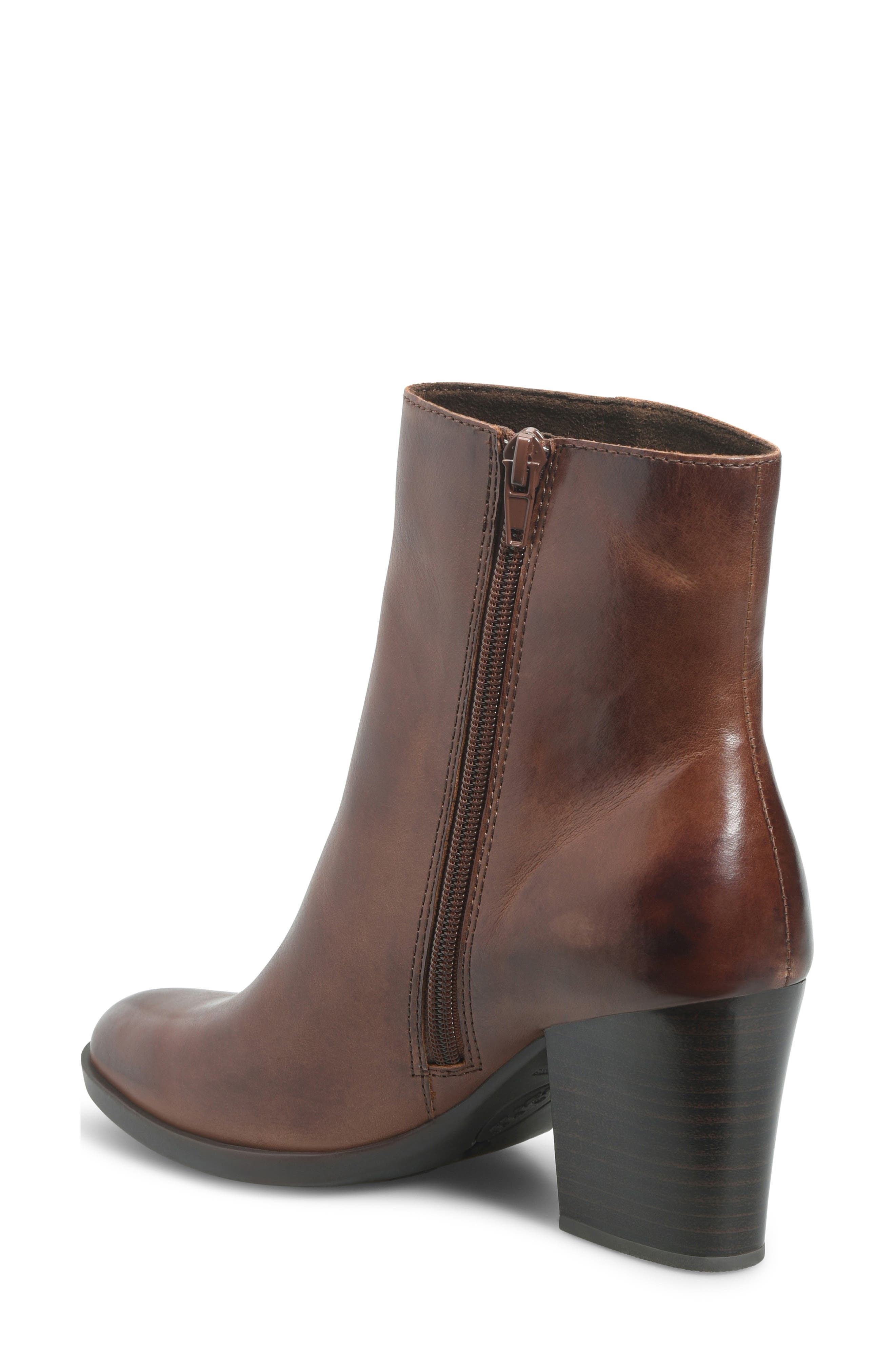 Elina Block Heel Bootie, Alternate, color, BROWN LEATHER