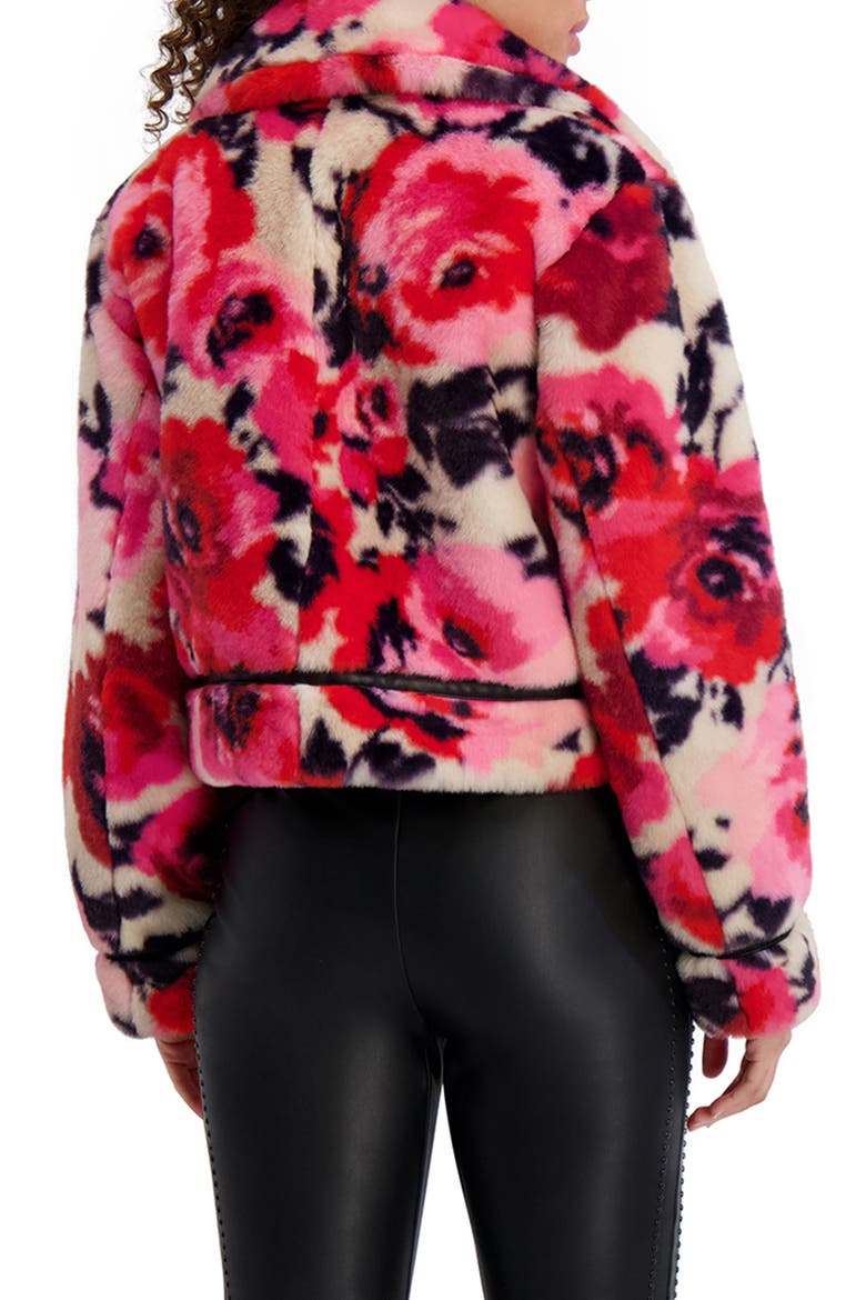 Python Print Faux Fur Jacket, Alternate, color, MULTI