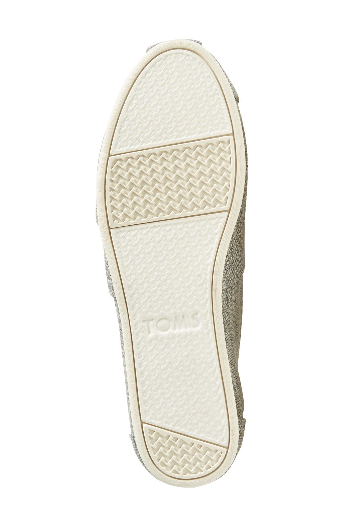 TOMS 'Classic' Metallic Linen Slip-On, Alternate, color, 