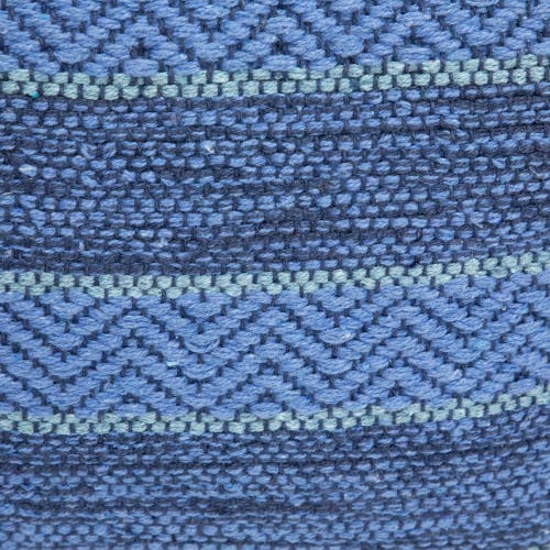 Northlight Striped Woven Cotton Square Pouf