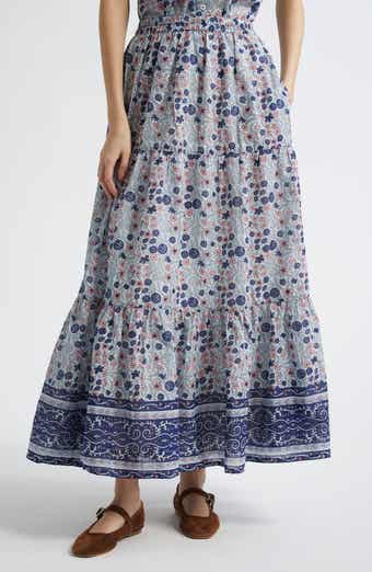 MILLE Paola Floral Print Tie Waist Maxi Skirt