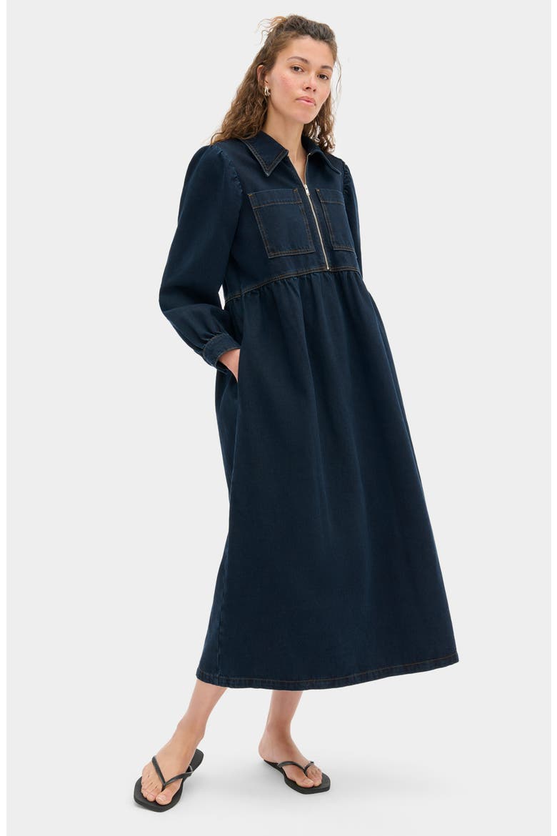 Gabriella Midi Dress, Alternate, color, BLUE BLACK