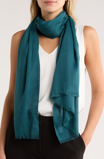 Nordstrom Rack Eyelash Wrap Scarf In Green