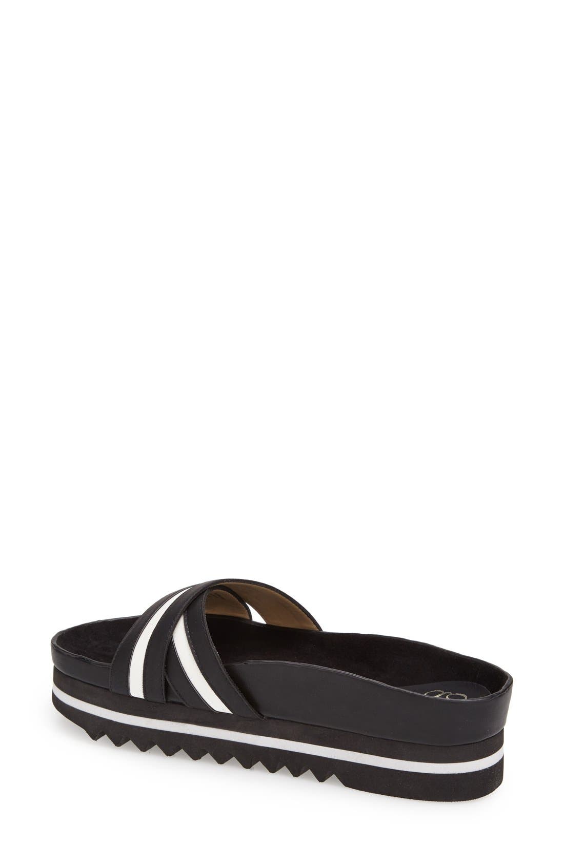 'Abby' Platform Slide Sandal, Alternate, color, BLACK COMBO