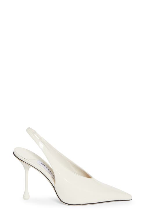Jimmy Choo Isa Pointed Toe Slingback Pump In Latte Patent
