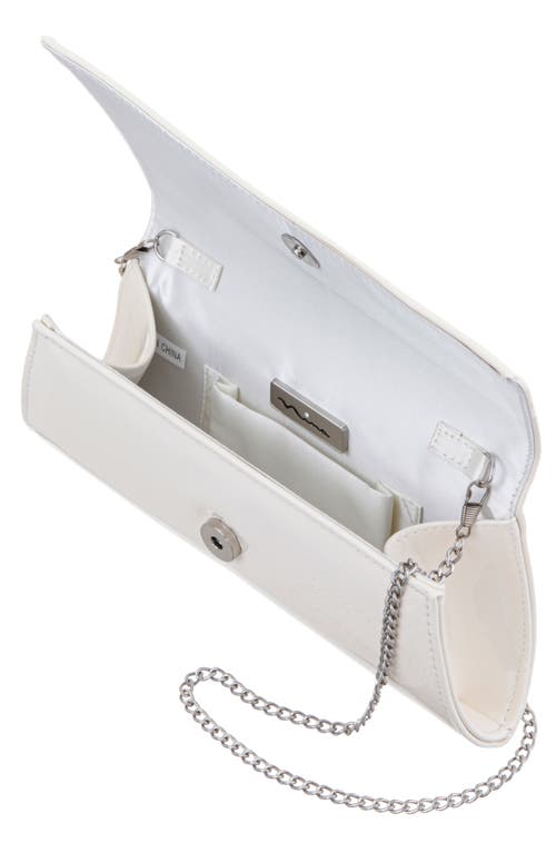Nina Zoey Faux Leather Clutch In Ecru