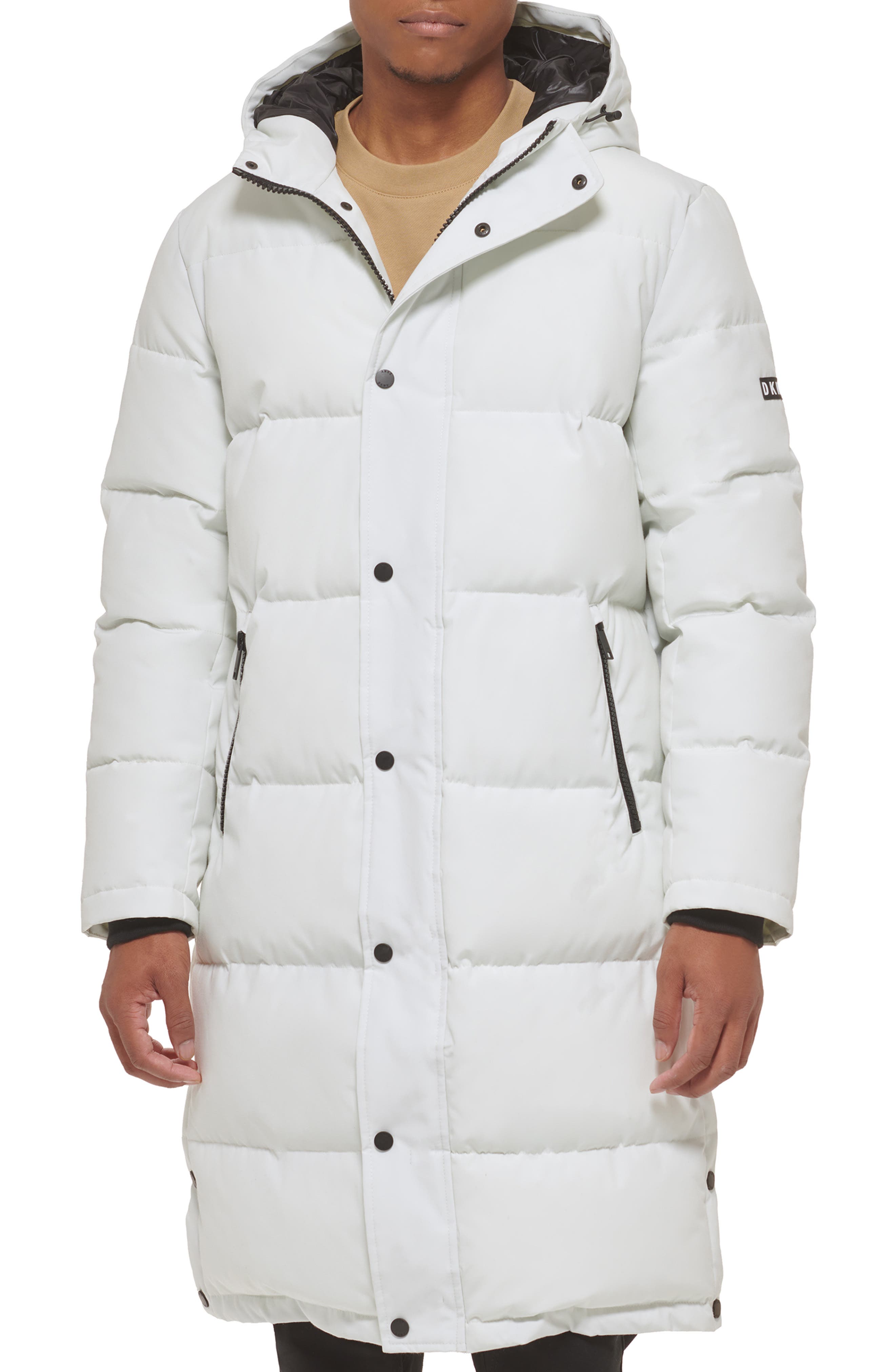 DKNY Zip Front Longline Puffer