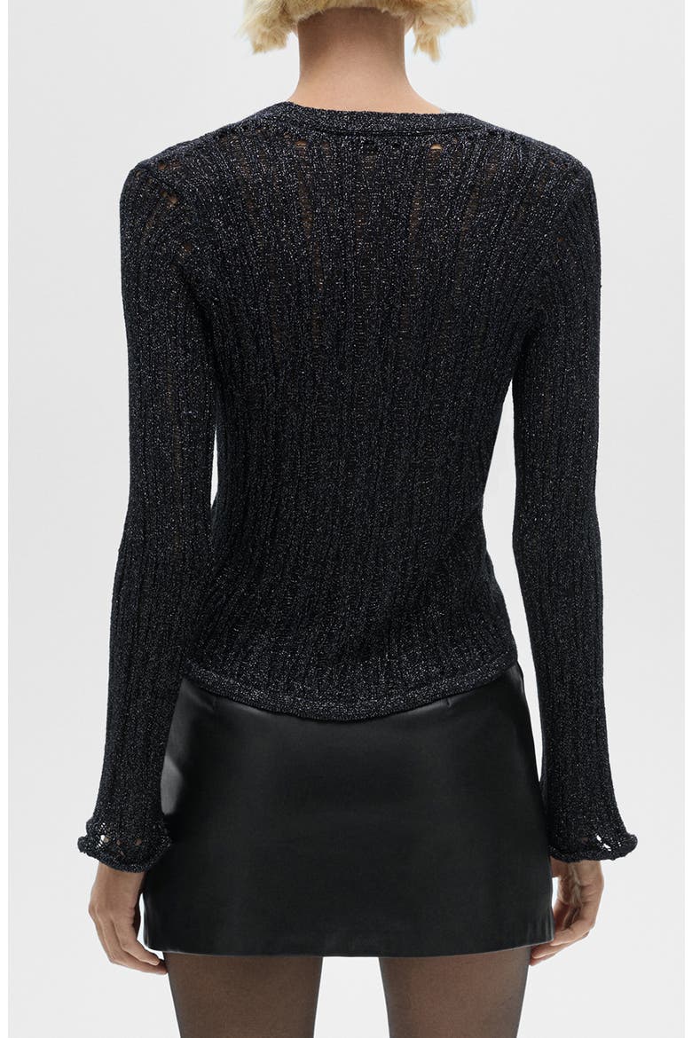 Metallic Cardigan, Alternate, color, BLACK