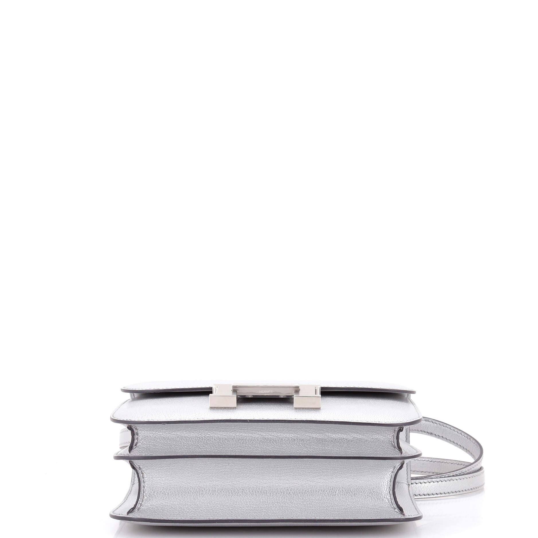 Pre-Owned Hermes Constance NM Bag Metallic Chevre Chamkilight 18, Alternate, color, Gris Argente