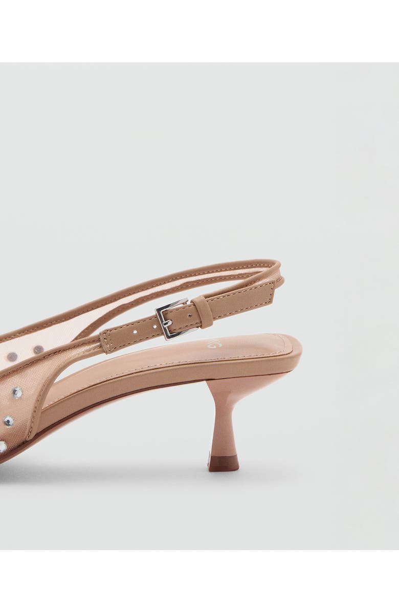 MANGO Crystal Pointed Toe Kitten Heel Slingback Pump, Alternate, color,