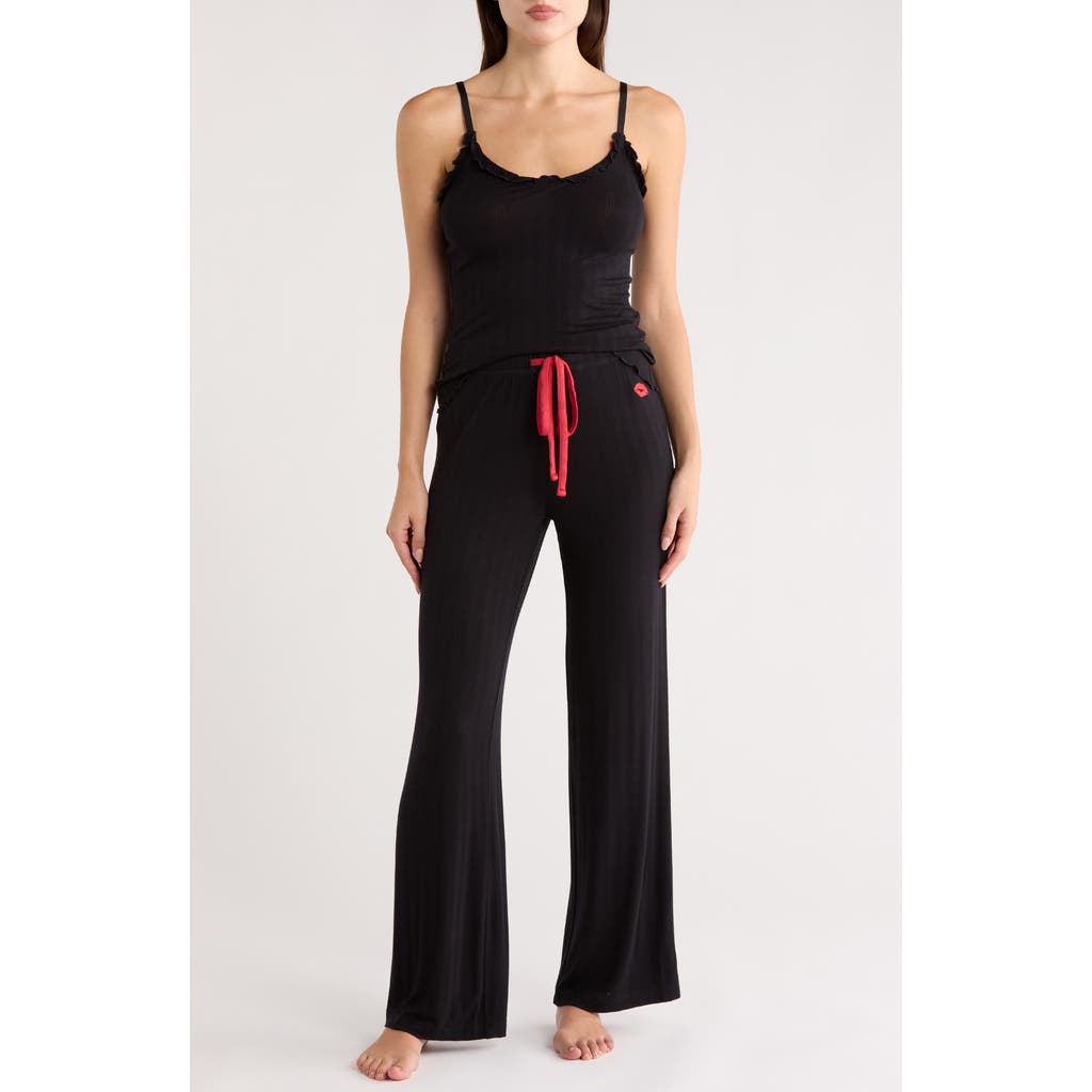 Honeydew Laid Back Wide Leg Pajamas In Black