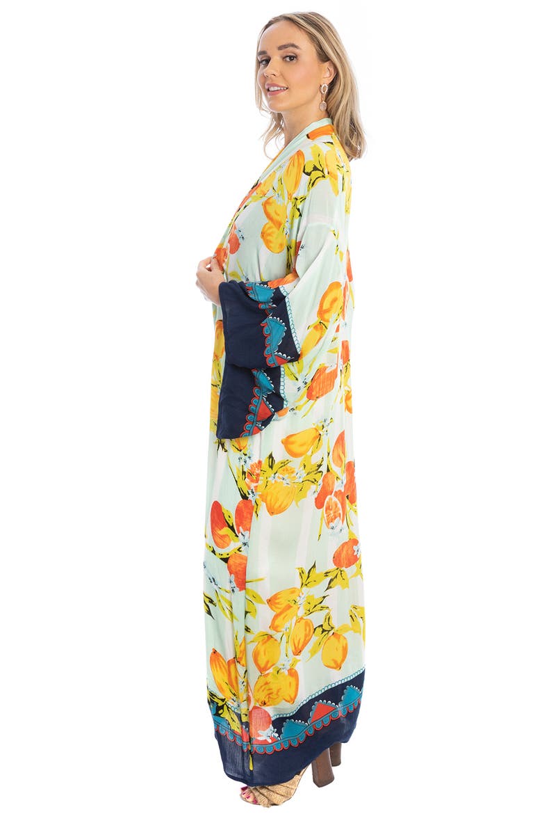 Citrus Motif Maxi Topper, Alternate, color, AQUA