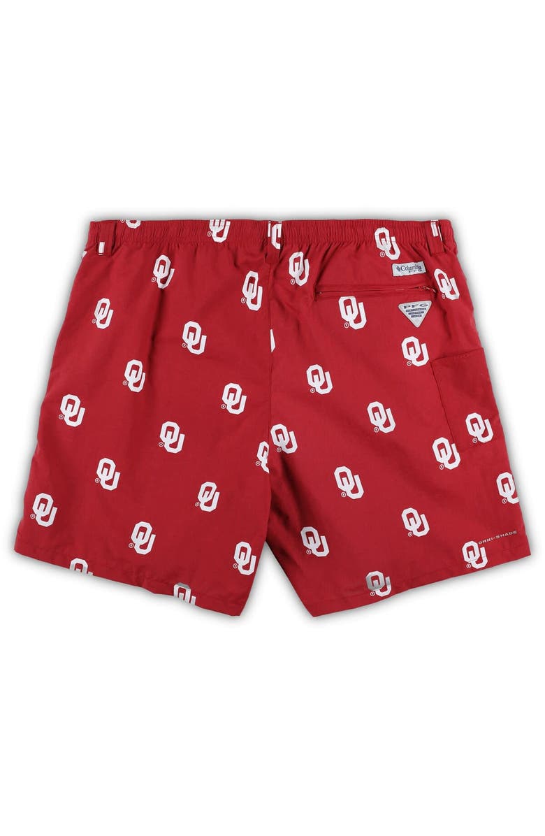 Columbia Men's Columbia Crimson Oklahoma Sooners Big & Tall Backcast II Allover Print Omni-Shade Shorts, Alternate, color, Crimson
