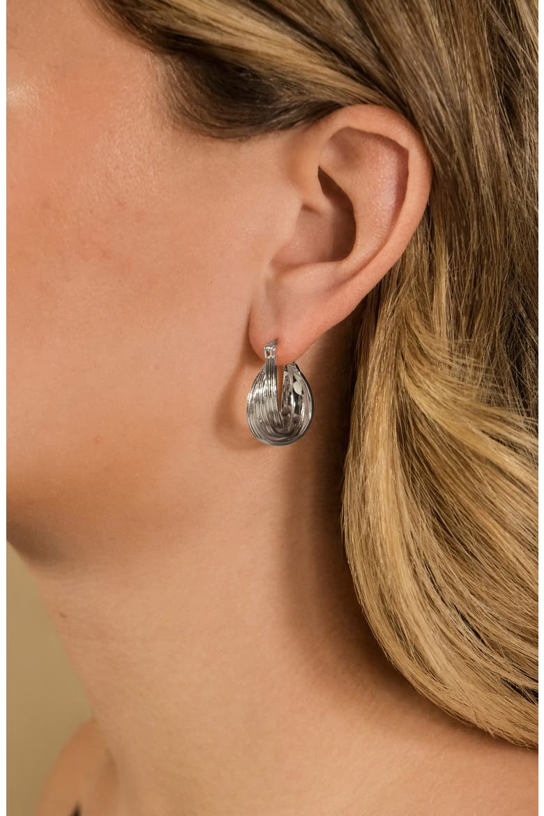 Emery Triple Row Layered Hoop Earrings, Alternate, color, SILVER