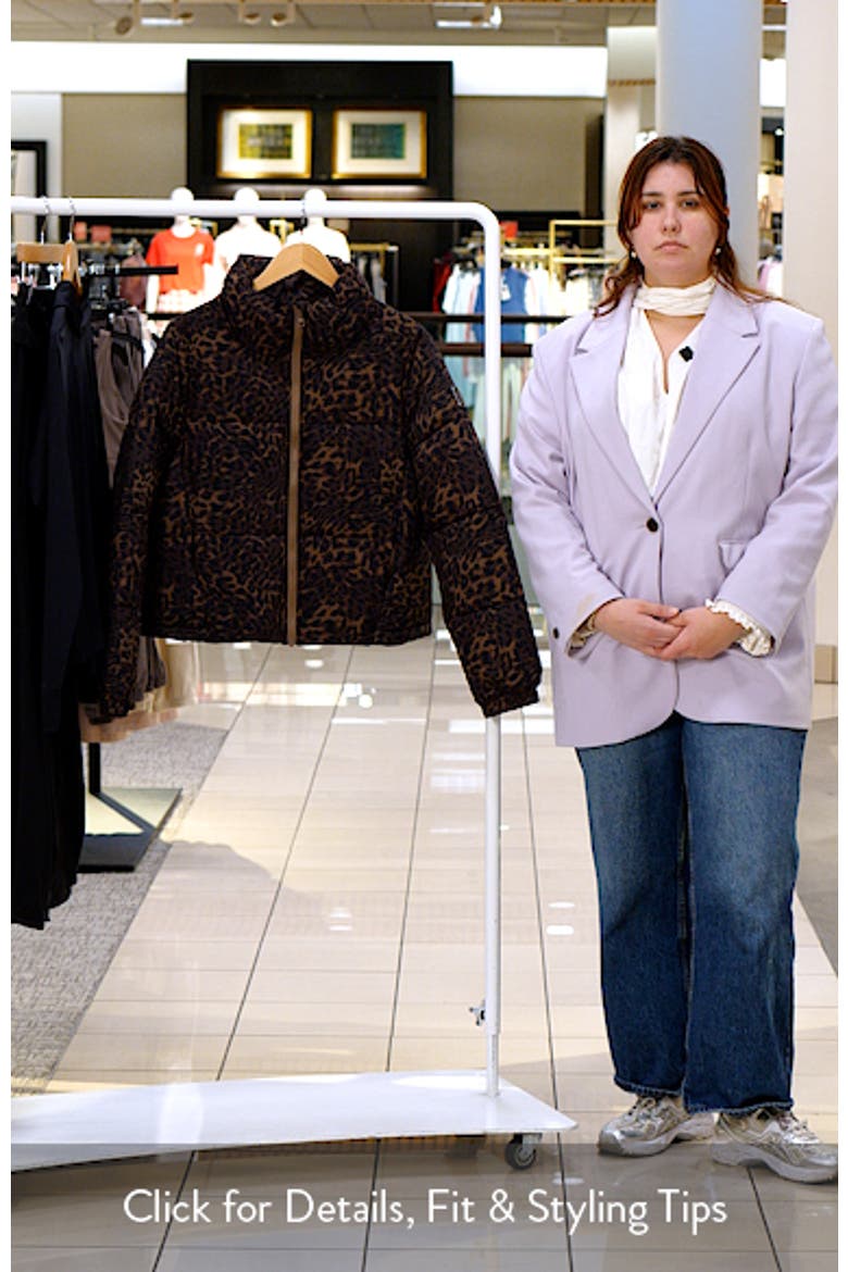 Water Resistant Leopard Print Puffer Jacket video