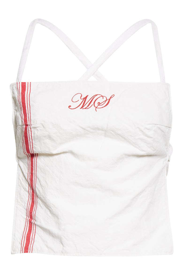 Tea Towels Cotton Apron Top, Alternate, color, BROKEN WHITE
