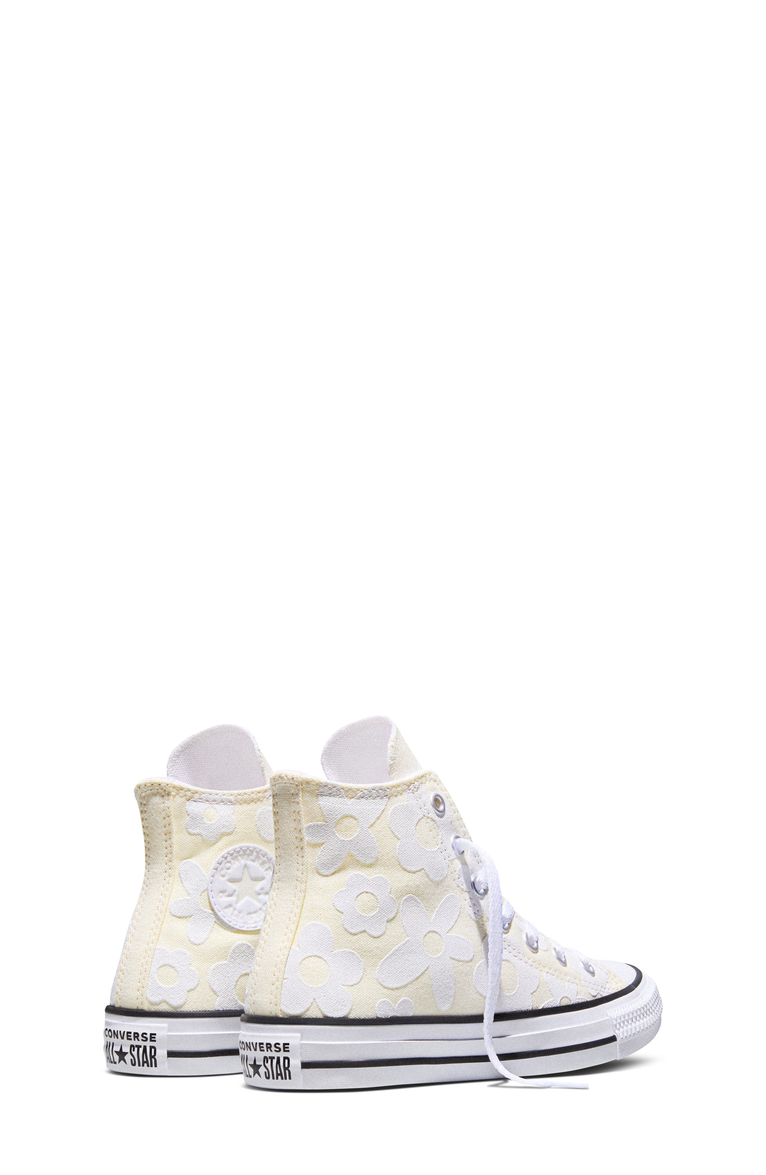 Converse Kids' Chuck Taylor All Star Canvas High Top Sneaker, Alternate, color, Egret/ White/ Silver