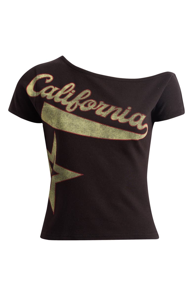 PacSun California Star One-Shoulder Top, Main, color, Black