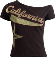 PacSun California Star One-Shoulder Top