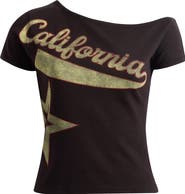 PacSun California Star One-Shoulder Top