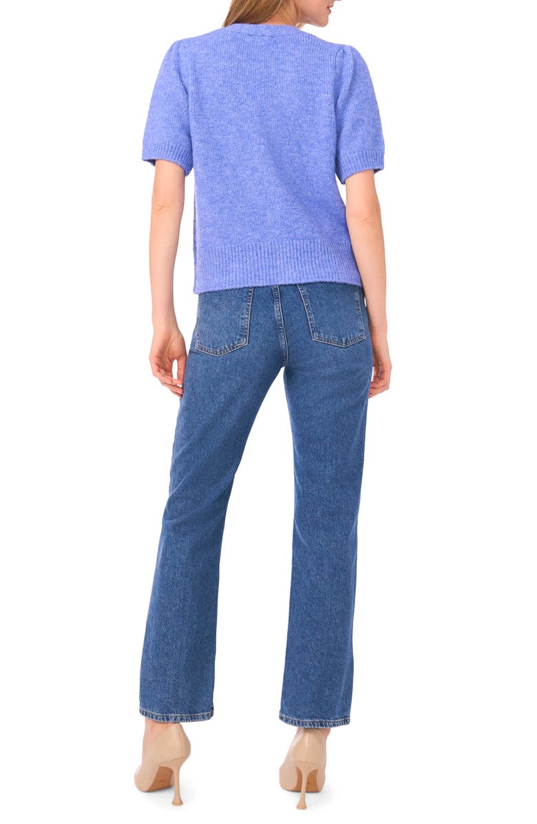 Ted Baker Short Sleeve Button Front Cardigan, Alternate, color, Dusty Cobalt