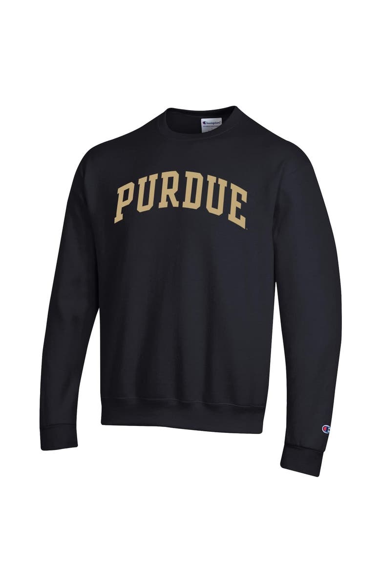 Champion Men's Champion  Black Purdue Boilermakers Basic Arch Fleece Pullover Sweatshirt, Alternate, color, Black