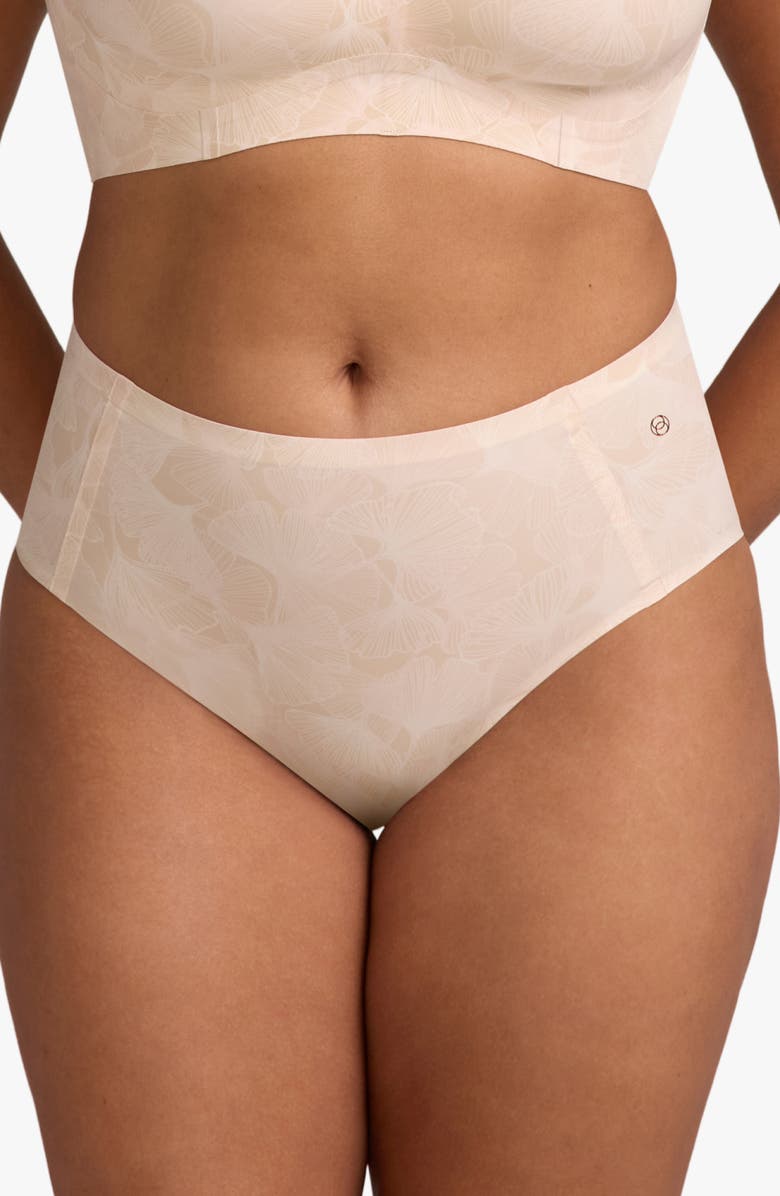 Evelyn & Bobbie High Waisted Retro Bikini, Main, color, Champagne Gingko