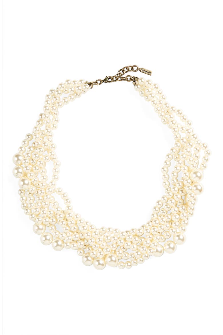 Bubblestream Imitation Pearl Necklace, Main, color, PEARL