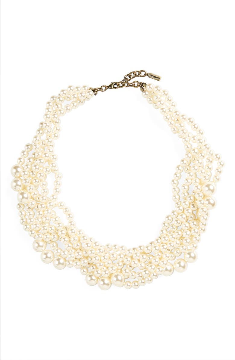BaubleBar Bubblestream Imitation Pearl Necklace, Main, color,