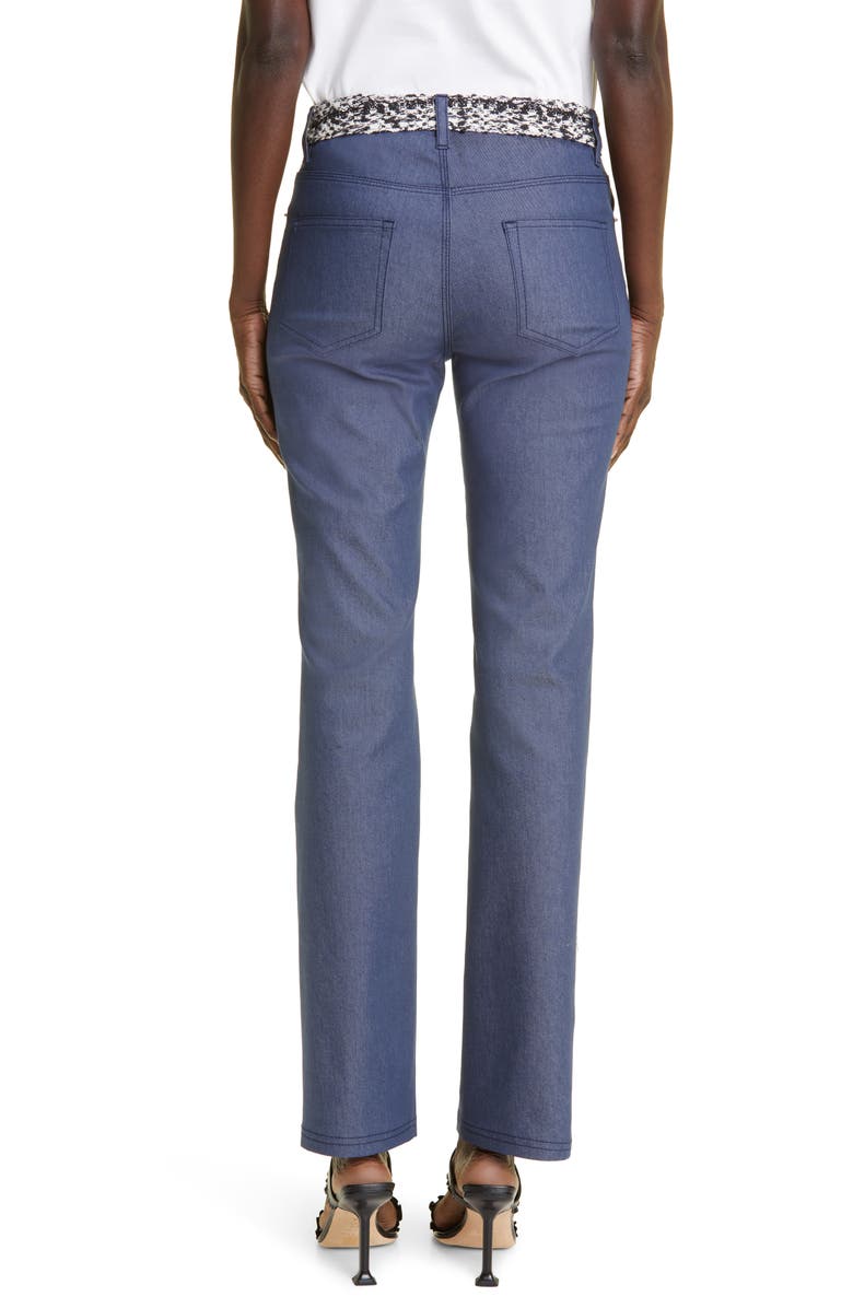 St. John Collection Tweed Detail Stretch Denim Trouser Jeans, Alternate, color, 