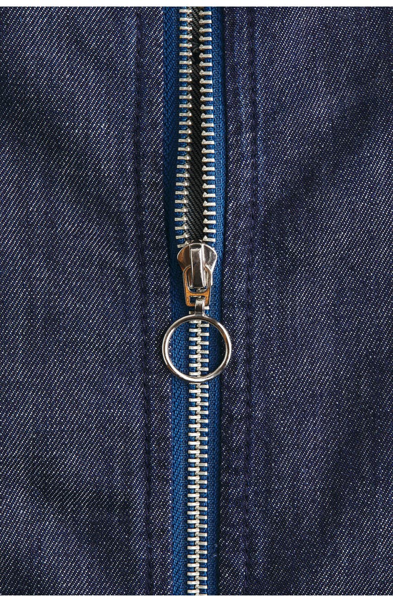 H&M Sporty Denim Jacket, Alternate, color, Dark Denim Blue