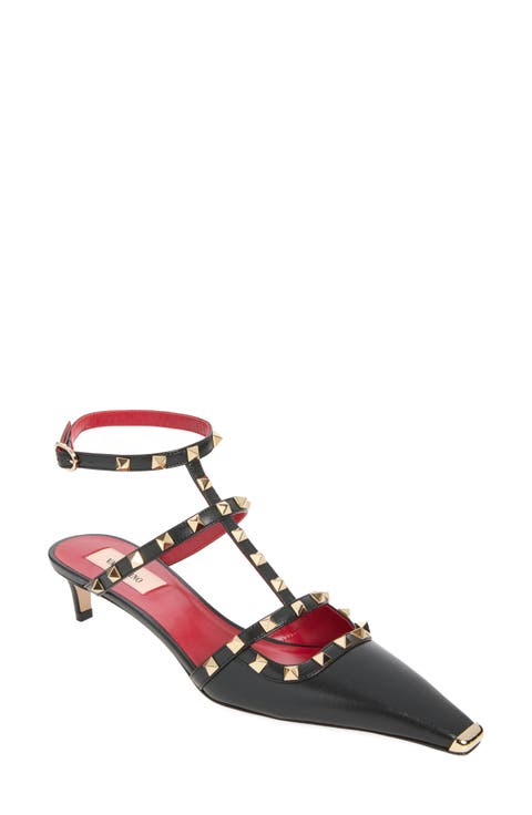 Rockstud Kitten Heel Pump