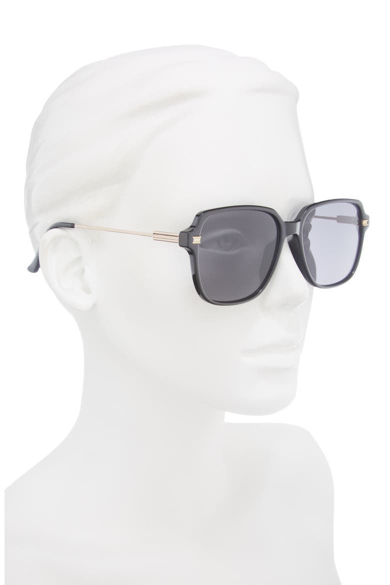 Retro Square Sunglasses, Alternate, color, BLACK- GOLD