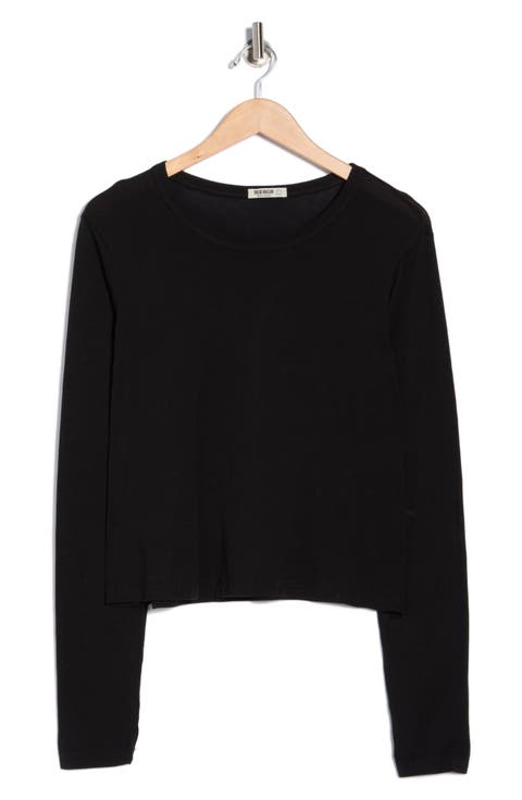 Boxy Long Sleeve Crop T-Shirt