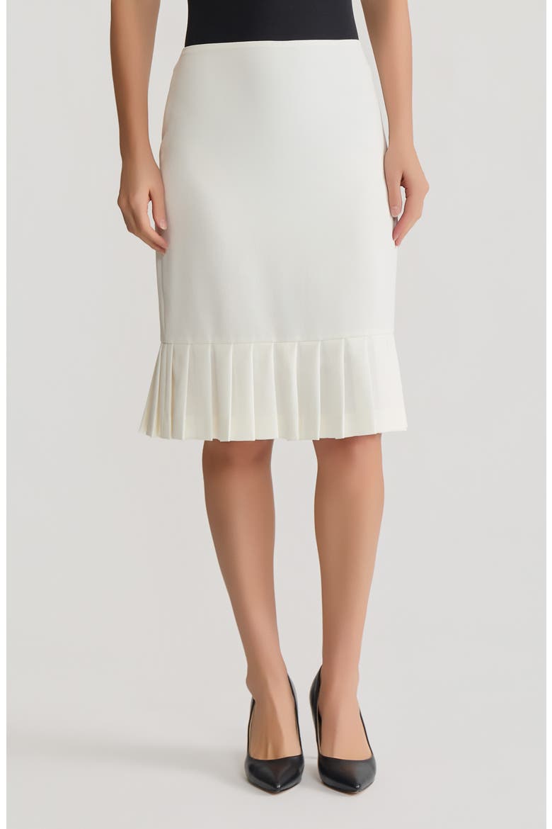 Pleated Hem Pencil Skirt, Main, color, VANILLA ICE