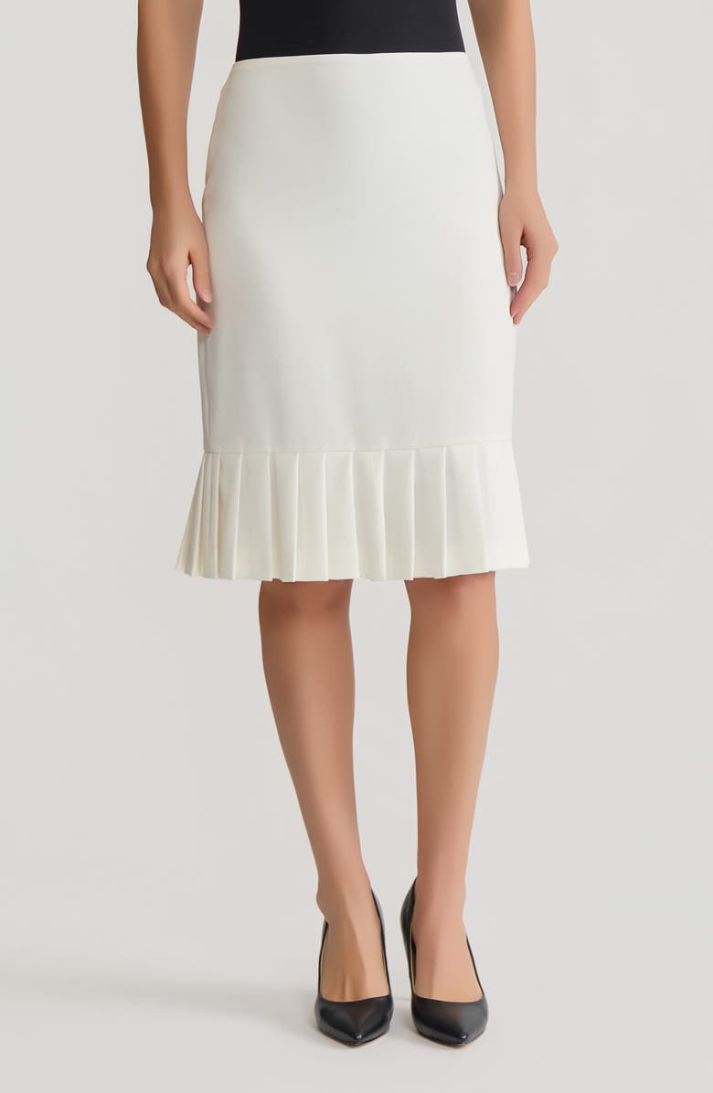 KASPER Pleated Hem Pencil Skirt, Main, color, Vanilla Ice