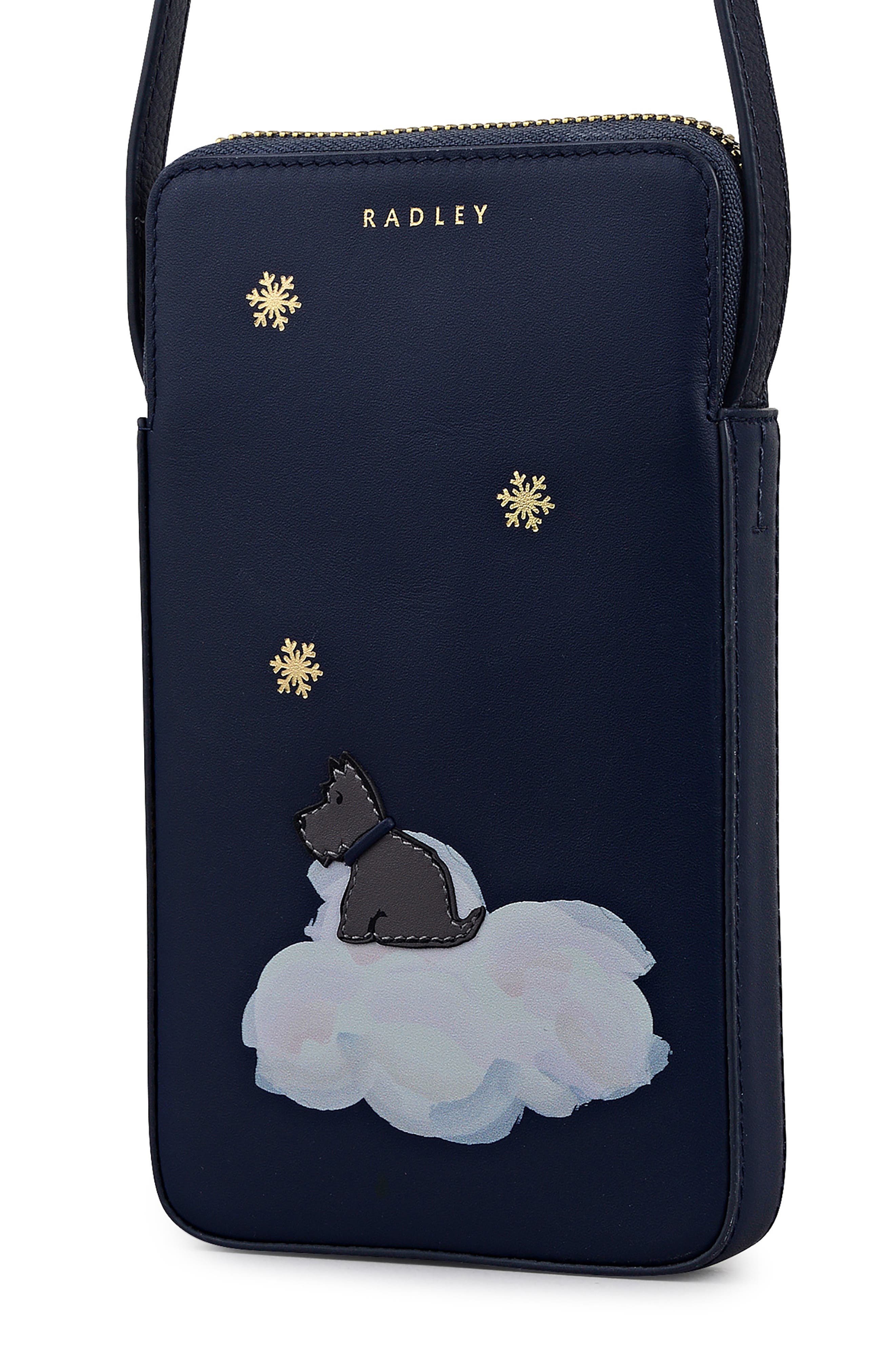Radley It's Written in the Snowflakes Phone Crossbody Bag, Alternate, color, Dark Blue