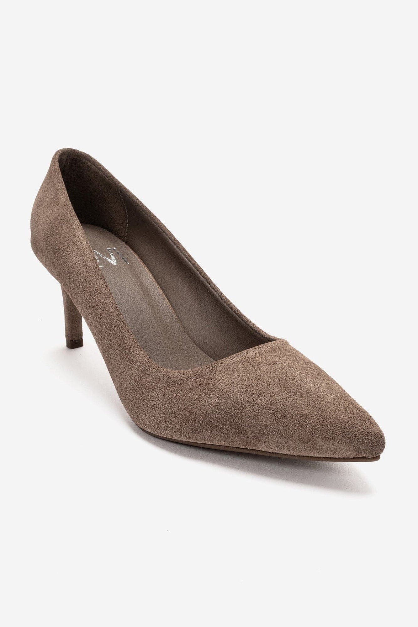 Clyde Leather Stiletto Pointed Toe Pump, Main, color, Mink Suede