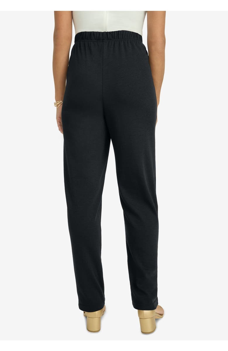 Jessica London Soft Ease Straight Leg Pant, Alternate, color, Black