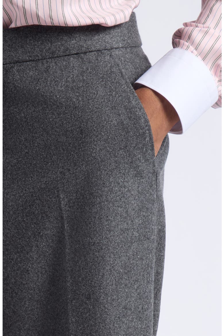 Flat Front Wool & Cashmere Felt Trousers, Alternate, color, GREY