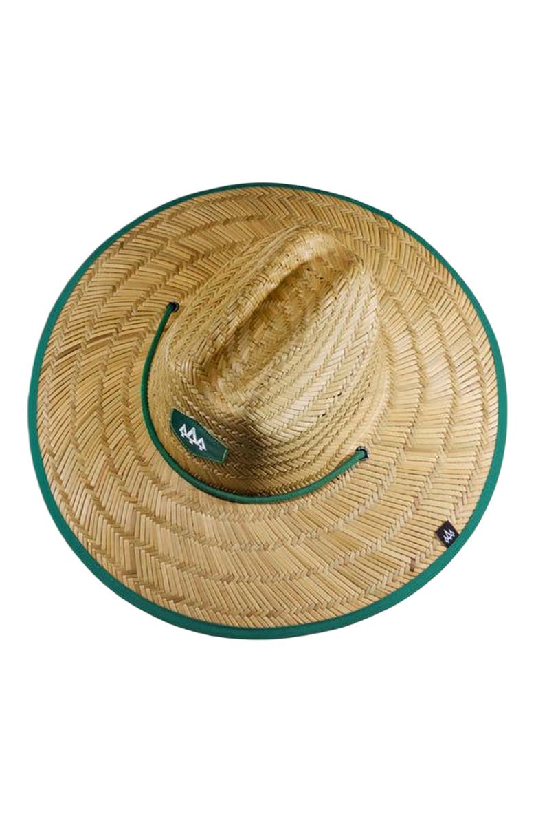 Hemlock Bare Straw Lifeguard Hat, Alternate, color, Green Trim